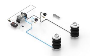 Luftfeder Aufbau mit Kompressor